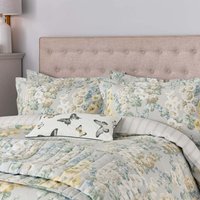 Sanderson Options Sanderson Hollyhocks Kingsize Duvet Cover SET, Silver listed by Bedeck Home