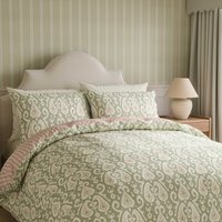 Sanderson Java Super Kingsize Duvet Cover SET, Sage/Pink Clay