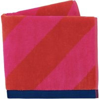 Harlequin Sophie Robinson Harlequin Sophie Robinson Paper Straw Stripe Bath Towel, Ruby & Coral listed by Bedeck Home