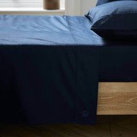 Ted Baker Ted Baker 250 Thread Count Plain Dye Super Kingsize Flat Sheet, Navy listed by Bedeck Home