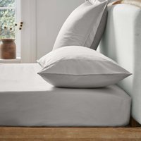 Ted Baker 250 Thread Count Plain Dye Super Kingsize Fitted Sheet, Silver