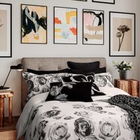 Ted Baker Mono Floral Super Kingsize Duvet Cover Set, Mono