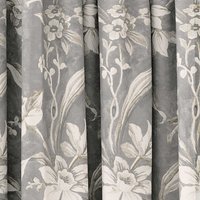 V&A V&A Daffodil Dreams Lined Curtains 66" x 54", Grey listed by Bedeck Home