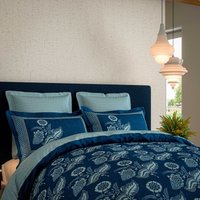 V&A Eastern Bloom Super Kingsize Duvet Cover SET, Indigo