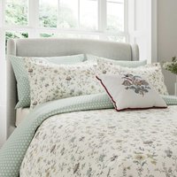 V&A V&A Flora Super Kingsize Duvet Cover Set, Duck Egg listed by Bedeck Home