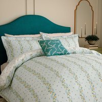 V&A V&A Spitalfields Rose Kingsize Duvet Cover SET, Soft Teal sold by Bedeck Home