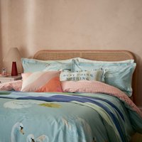 Yvonne Ellen Yvonne Ellen Sister Swans Kingsize Duvet Cover Set, Aqua listed by Bedeck Home