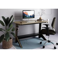 Alphason Jersey Black and Oak Finish Desk With Holders
