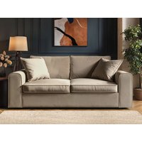 Solace+Co Ainsley 3 Seater Sofa Beige Velvet