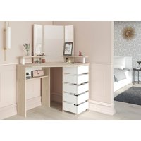 Parisot Corner Beauty Bar in Oak and White