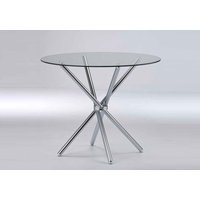 LPD Casa Glass & Chrome Dining Table