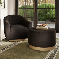 LPD Daphne Black & Natural Swivel Chair