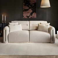 Solace+Co Mabel 3 Seater Sofa Beige Chenille
