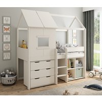Kids Avenue Midi Playhouse with Chest of Drawers and Cube Storage