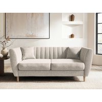 Solace+Co Remi 2 Seater Mid Century Sofa Beige Chenille
