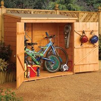 Rowlinson Wooden 6ft x 3ft Bike Shed in Honey Brown