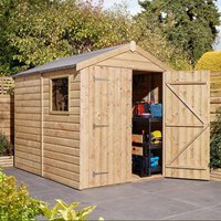 Rowlinson 8x6 Shiplap Apex Shed Double Door with Window