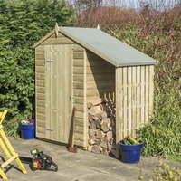 Rowlinson Oxford 4x3 Garden Shed with Lean-To Natural Timber