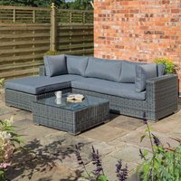 Rowlinson Vienna Lounger Set Grey Weave