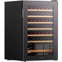 HYE 48 Bottle/130L Wooden Shelf Wine Cooler, Black - RF01WC48B31