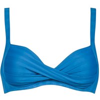 Lidea - Women's Linear Code Cross-Over Bikini Top - Bikini-Top Gr 40 - Cup: C blau