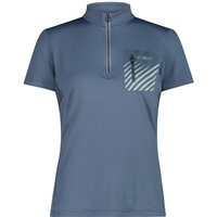 CMP - Women's Breast Pocket T-Shirt Free Bike - Radtrikot Gr 44 blau/grau