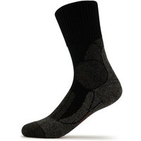 FALKE Herren Wandersocken TK1 Adventure M So Wolle Funktionsmaterial antiblasen dick 1 Paar, Schwarz Black-Mix 3010, 42-43