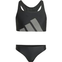 adidas - Kid's 3 Bar Logo Bikini Set - Bikini Gr 110 schwarz/grau