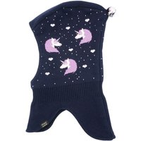 maximo - Girl-Schlupfmütze Jacquard Einhorn - Mütze Gr 49-51 cm blau