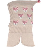 maximo - Girl's Schlupfmütze m. Pompon Reh - Sturmhaube Gr 49-51 cm beige