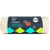 10L Compostable Bin Liners 25-Pack | Small Caddy Bags Made from Plants