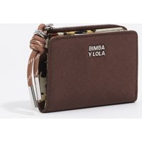 Carteira compacta nylon mocha