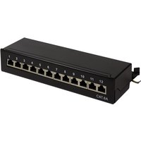 LogiLink Desktop Patch Panel Kat. 6A, 12-Ports, schwarz