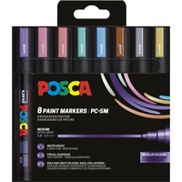 POSCA Pigmentmarker PC-5M, 8er Etui, metallic Farben