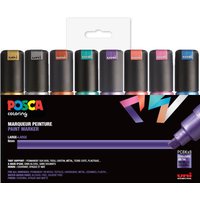 POSCA Pigmentmarker PC-8K, 8er Box, farbig sortiert