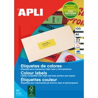 APLI Adress-Etiketten, 210 x 297 mm, neon orange