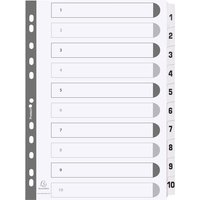 EXACOMPTA Karton-Register 1-10, DIN A4, weiß, 10-teilig