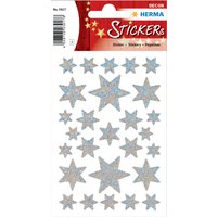 HERMA Weihnachts-Sticker DECOR , Sterne, , silber, Holographie