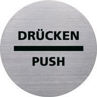 helit Piktogramm , the badge, ZIEHEN/PULL, rund, silber