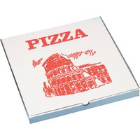 STARPAK Pizzakarton eckig, 300 x 300 x 30 mm, weiß/rot