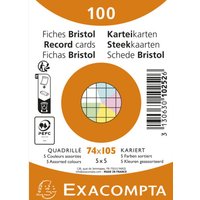 EXACOMPTA Karteikarten, DIN A7, liniert, azurblau