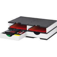 styro Sortierstation styrodoc duo, 4 Fächer, schwarz/weiß