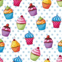 PAPSTAR Motiv-Servietten , Cupcakes, , 330 x 330 mm
