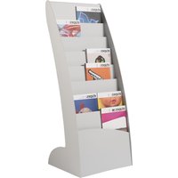 PAPERFLOW Prospektständer Courbo, 8 Fächer, grau