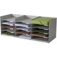 PAPERFLOW Sortierstation Formularbox, 15 Fächer, grau