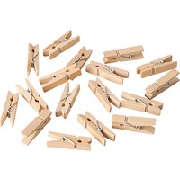 PAPSTAR Mini-Klammern, aus Holz, Länge: 35 mm, natur