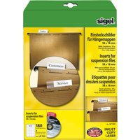 sigel PC-Einsteckschilder für Hängemappen, 58 x 18 mm, weiß sigel PC-Einsteckschilder für Hängemappen, 58 x 18 mm, weiß