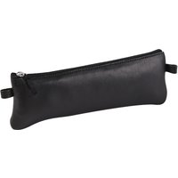 Clairefontaine Schlamper-Etui, flach, Leder, schwarz