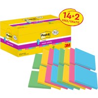 Post-it Haftnotizen super sticky z-notes, 76 x 76 mm, 14+2