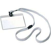 DURABLE Namensschild, mit Textilband, 90 x 60 mm, grau